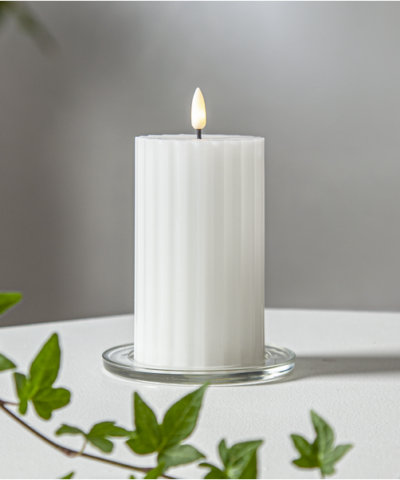 LED Kerze Flamme Stripe weiß