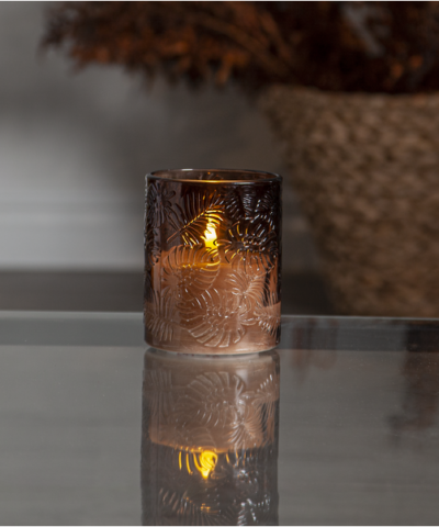 LED gyertya Flamme Leaf barna