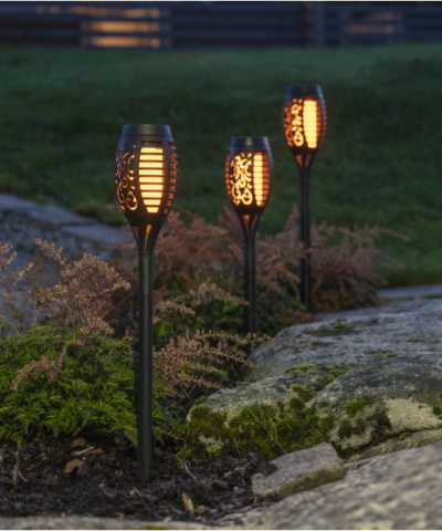 Solar Flame Path Lights 3 db