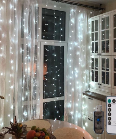 Fairy Curtain LED lámpák 3Mx2M hideg fehér