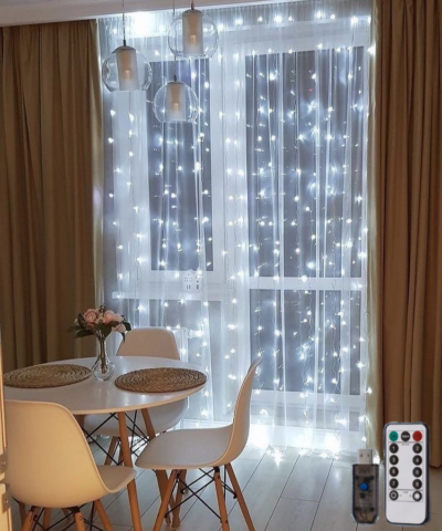 Fairy Curtain LED lámpák 3Mx3M hideg fehér