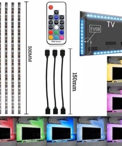 USB LED szalag 4×0,5M távirányítóval
