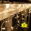 LED Icicle garland with flash warm white